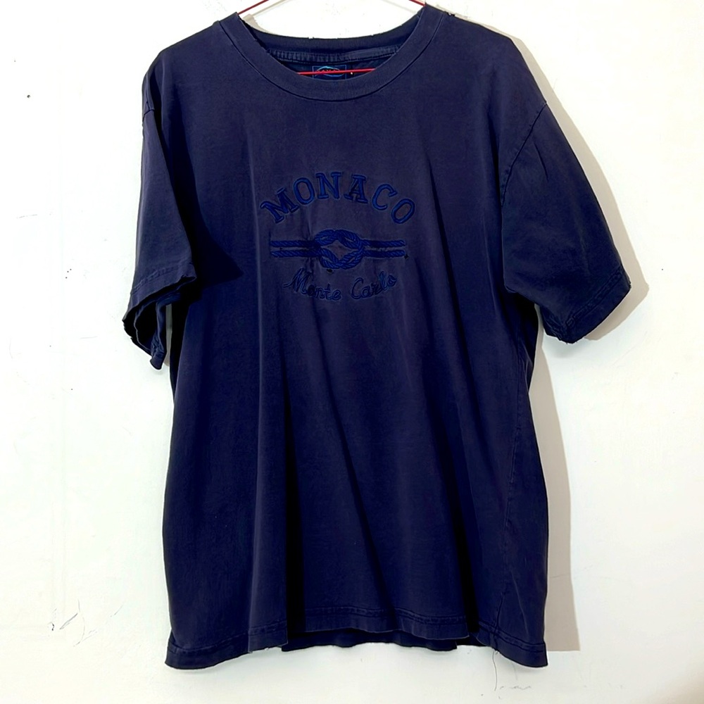 🌞 Rayar Country Vintage blue distressed Monaco Monte Carlo short sleeve L
